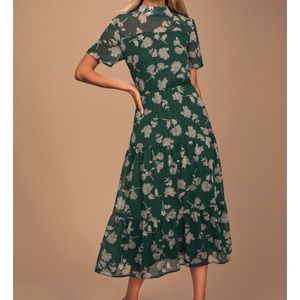 Green Floral Midi Dress